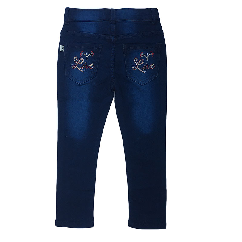 Girls Blue Jeans Embroidery