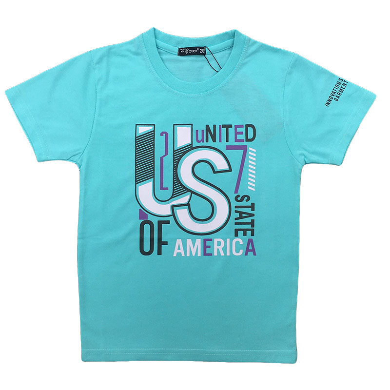 Boys T-Shirt USA Turquoise