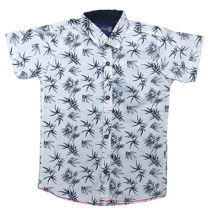 Boys Floral Shirt WHite