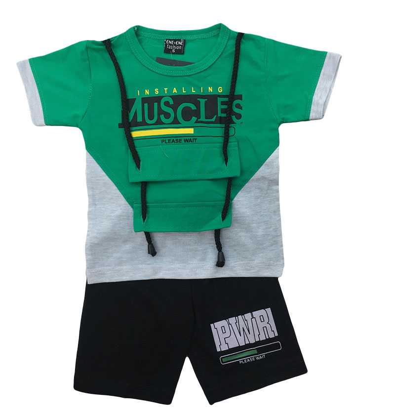 Muscle Boys Green T-Shirt & Short