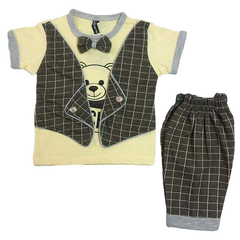 Boys Yellow color Shirt & Brown Short