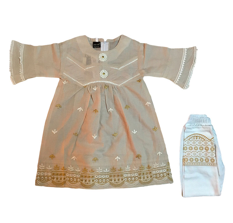 Embroidery Kurta Pajama Light Brown Color