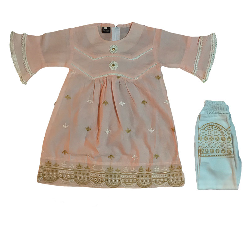 Embroidery Kurta Pajama Pink Color